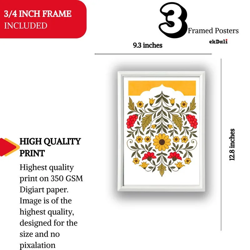 Indigo Garden Paper Wall Painting With Frame - White media 11
