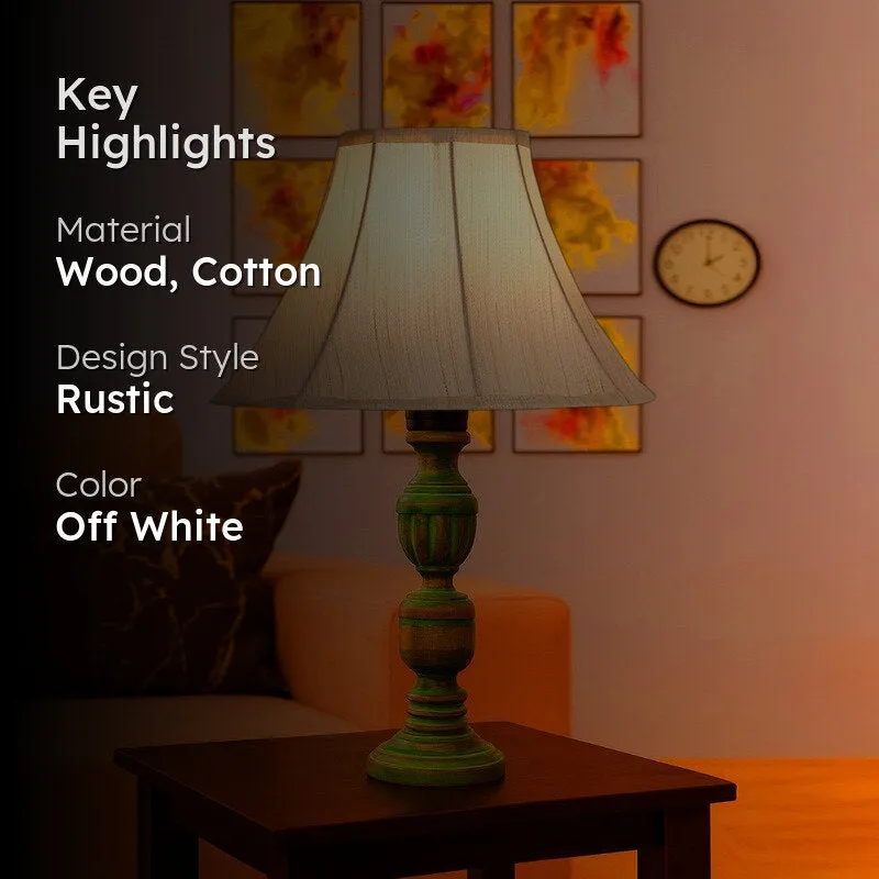 Arvello Aerin Wooden Table Lamp - OffWhite media 2