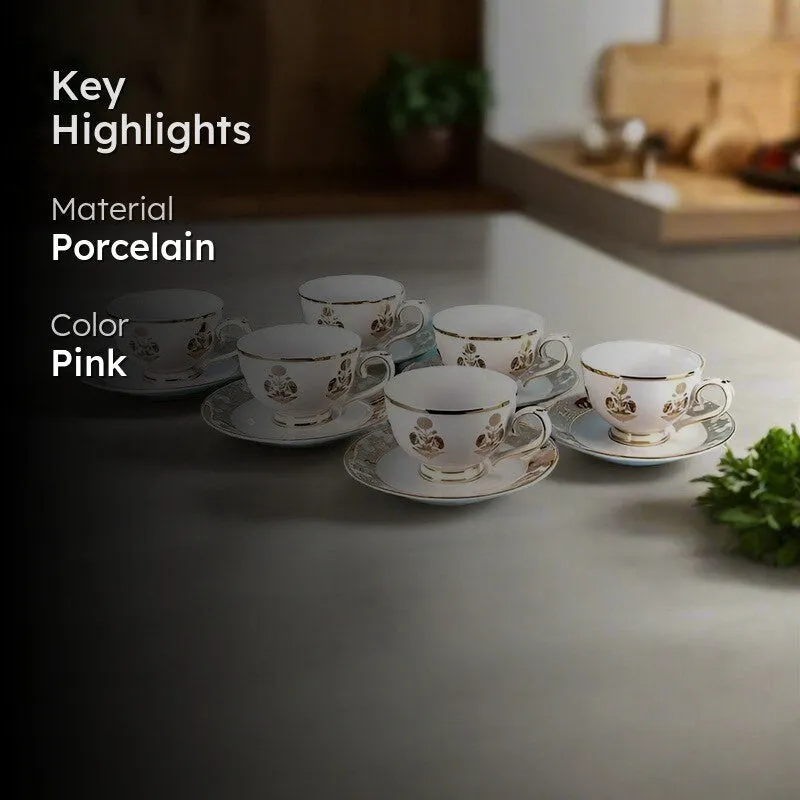 Golden Flower Cup & Saucer - Set of Six media 2