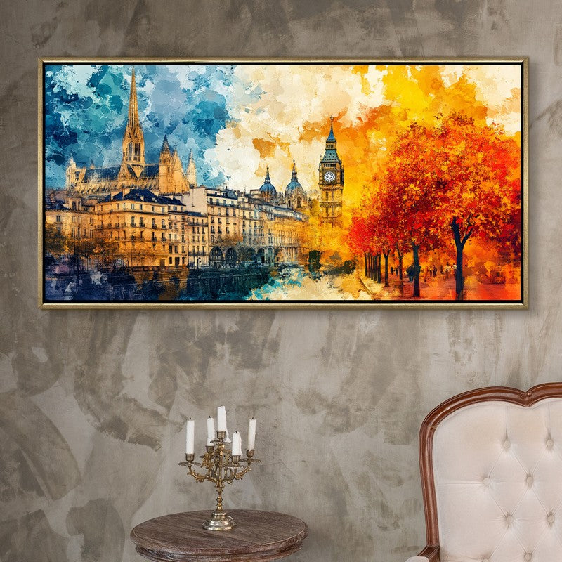 Chromapolis Canvas Wall Painting With Frame