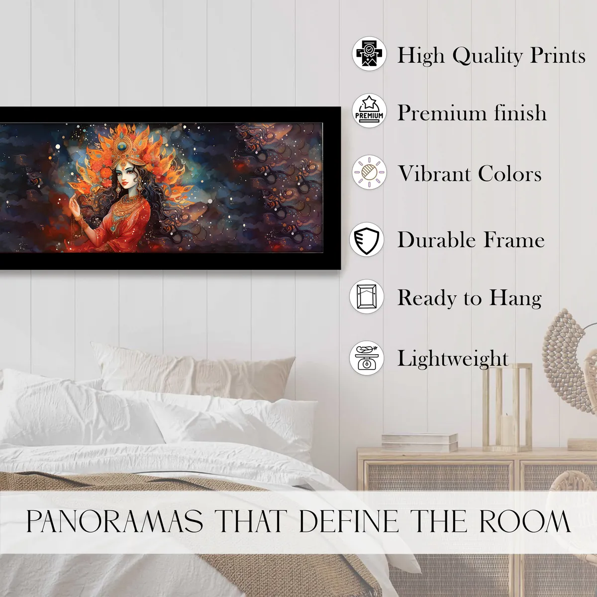 Goddess Durga Wall Painting With Frame media 3