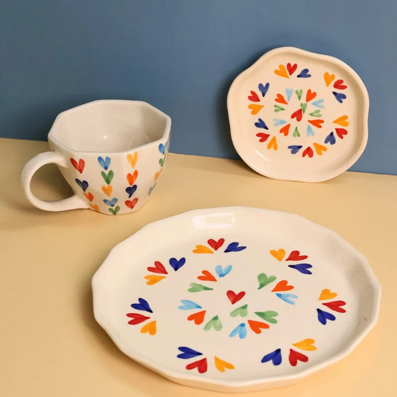 Heart Chrome Tea & Snack Set - 3 Piece Set media 1