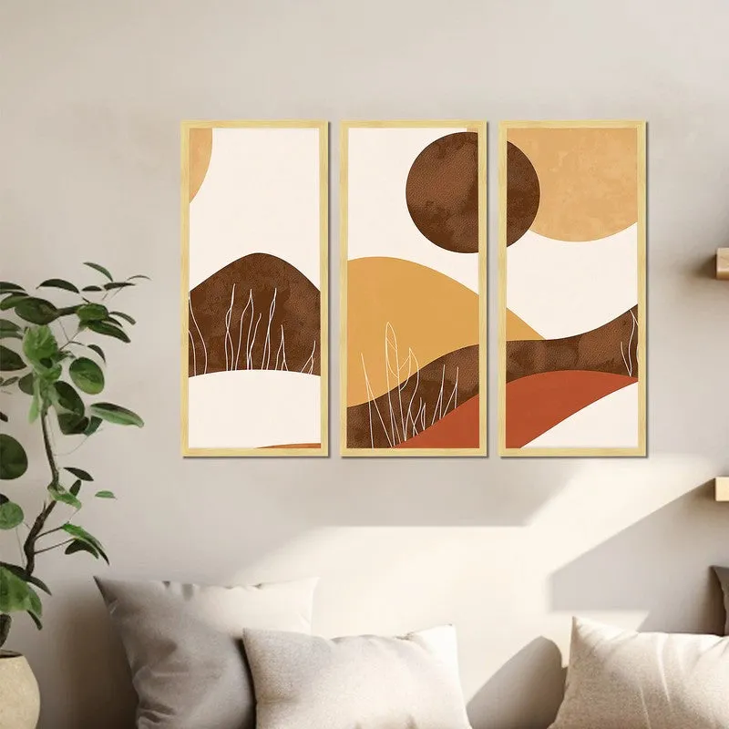 Shades of Brown Wall Painting - Set Of Three media 5