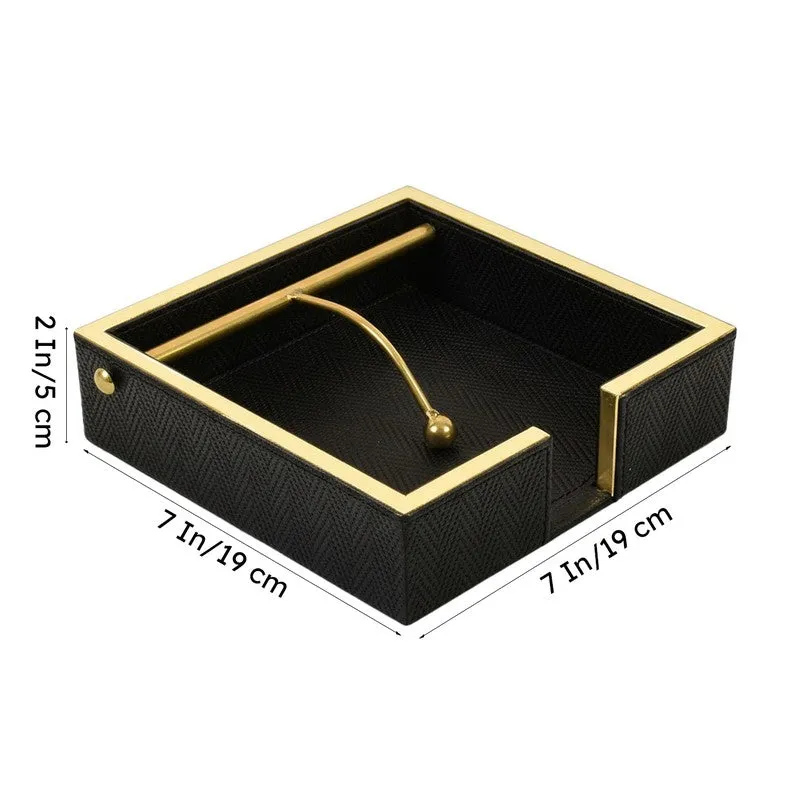 Vautch Faux Leather Tissue Holder - Black media 9