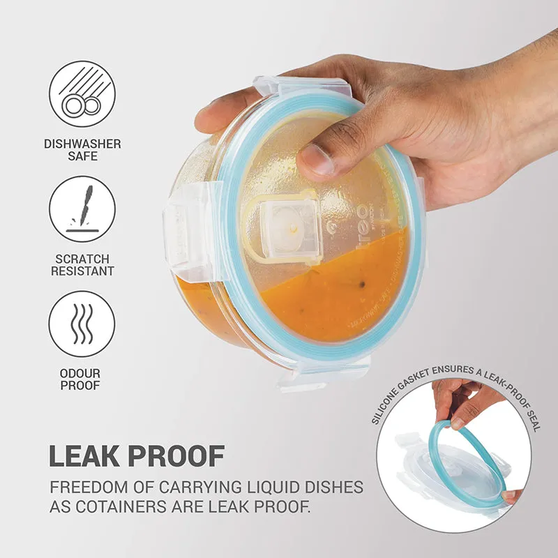 Milton Oasis Borosilicate Lunch Box With Bag (400 mL) - Three Piece Set media 5