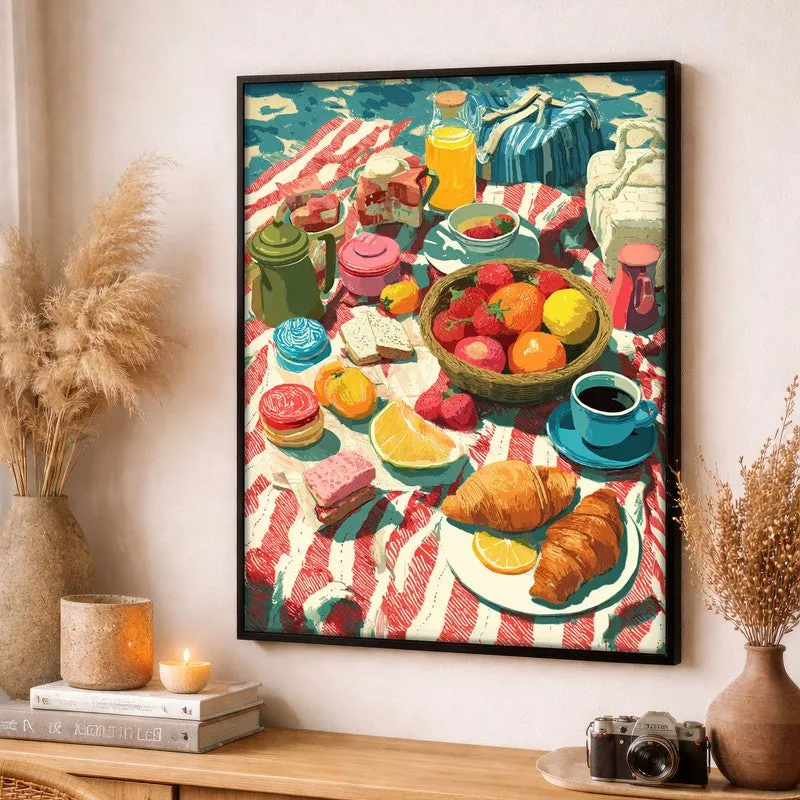 Croissant Glow Canvas Wall Painting - Black Frame media 3