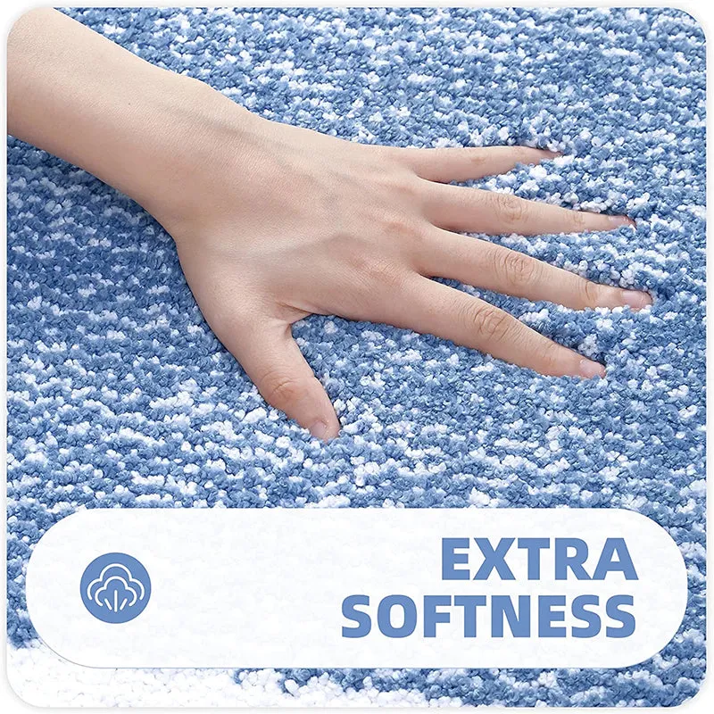 Luxe Anti Skid Bath Mat (Light Blue) - Set Of Three media 4