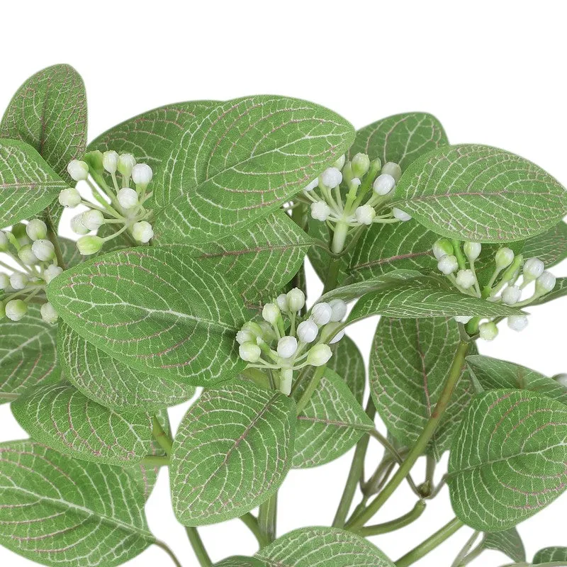 Artificial White Buds Plant with Pot media 2