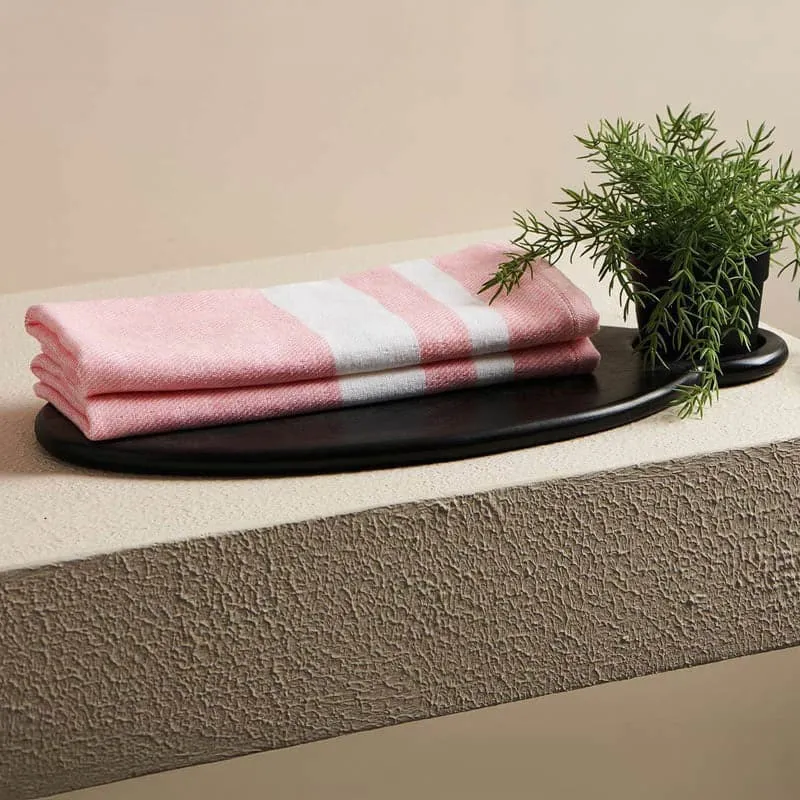 Nash Cotton Terry Hand Towel (Pink) - Set Of Two media 3