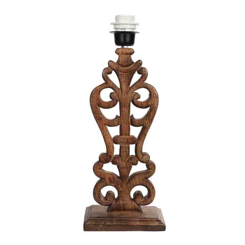 Meraki Carved Fabric Table Lamp - Brown,Beige media 5