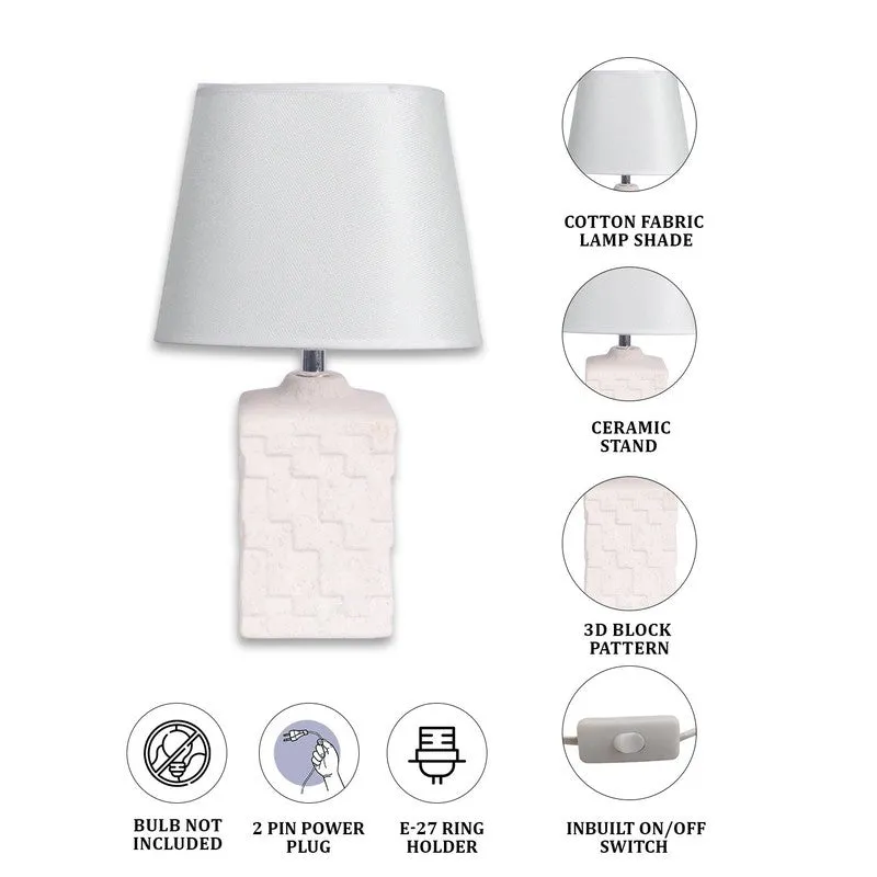 AarviDecor Loxley Classic Cotton Table Lamp - Grey media 8
