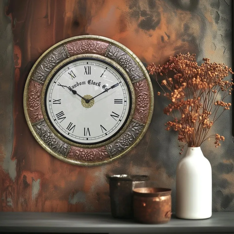 Ornexa Brass Analog Wall Clock media 5