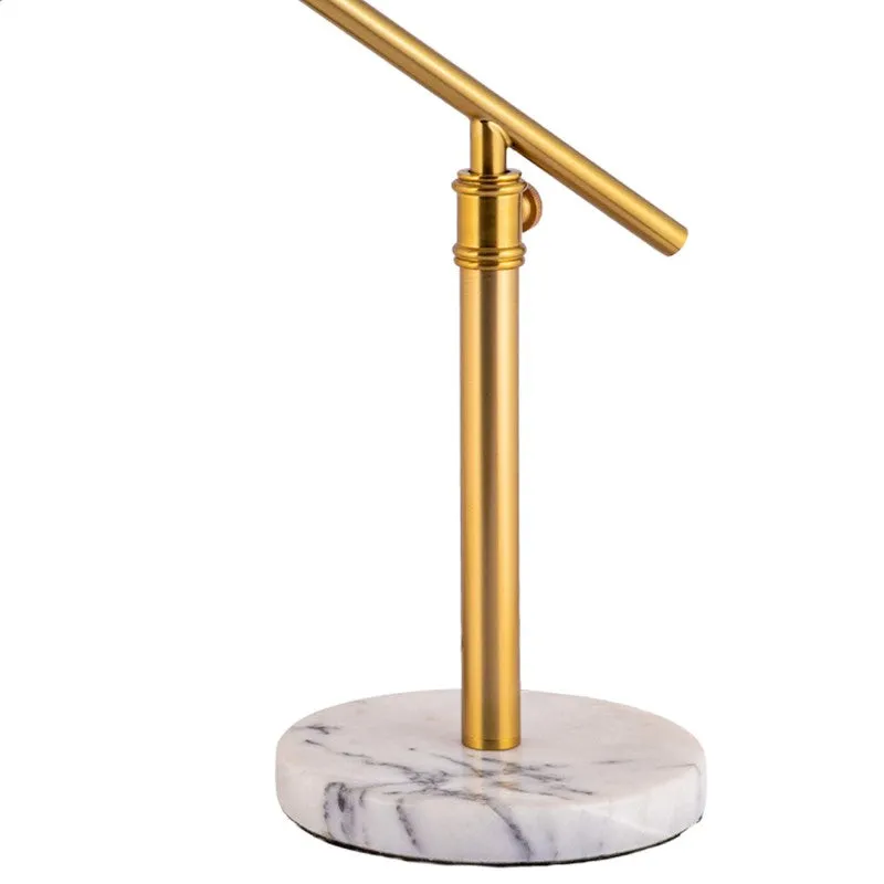 AarviDecor Jasper Designer Metal Table Lamp - Gold media 6