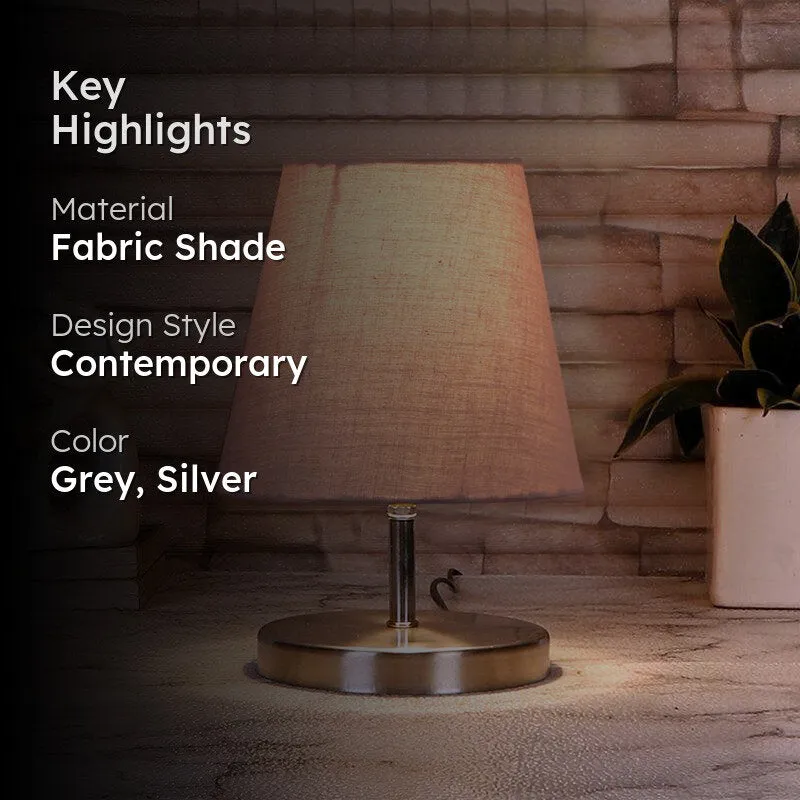 Vidro Fabric Table Lamp - Grey,Silver media 2