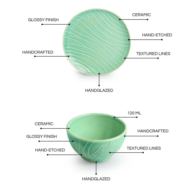 Oceano Green Dinner Set - 3 Piece Set media 8
