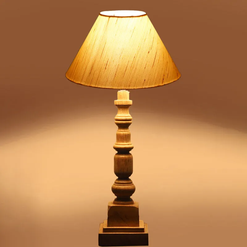Cotin II Arbor Wooden Table Lamp - Ivory,Brown media 5