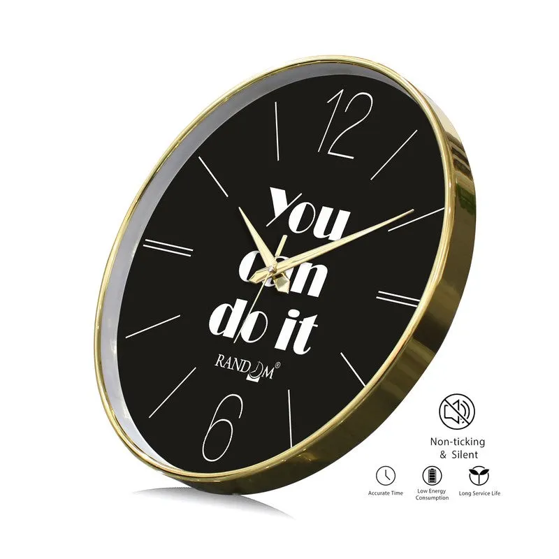 You Can Do It Round Analog Wall Clock - Black media 7