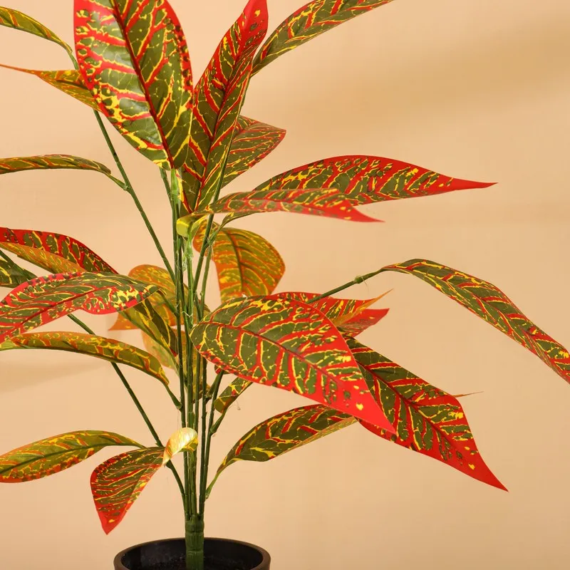 Artificial Croton Plant Without Pot (Set of Two) - 2 ft media 7