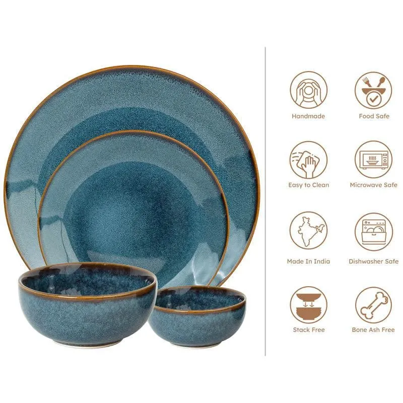 Tarangini Handmade Dinner Set (Blue) - 20 Piece Set - 6