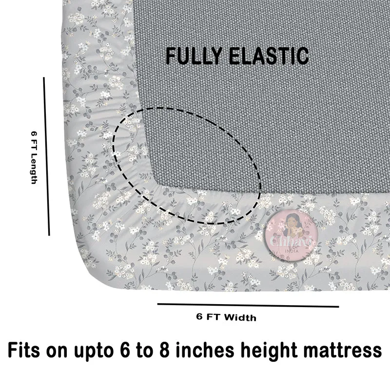 Budlace I Fitted Microfiber Microfiber Bedsheet (Grey) - 150 GSM media 6