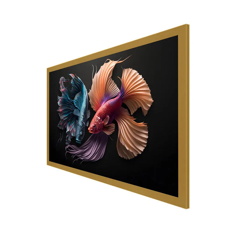 Chroma Fins Wall Painting With Frame media 6