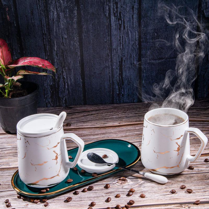 Goldira Ceramic Coffee Mug (400 mL Each) - Five Piece Set