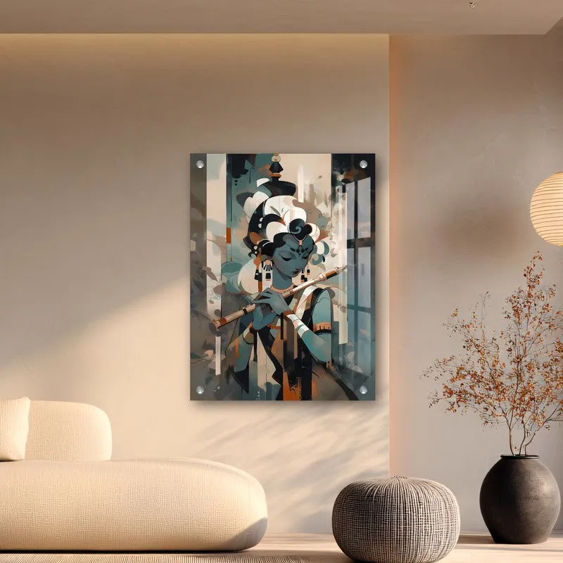 Lord Krishna Flute Harmony Acrylic Wall Art media 5
