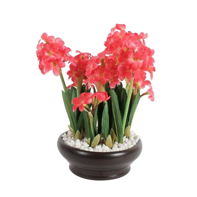 Faux Hyacinth Bonsai In Ceramic Pot (26 cms) - Pink - 3