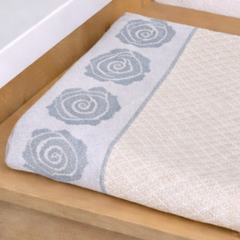 Rosette Cotton Bath Towel (Grey & White) - Set Of Two media 5