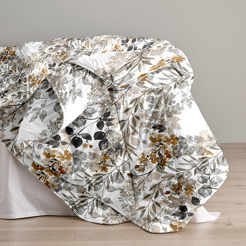 Opalia Floral Cotton Comforter (Brown) - 180 GSM media 7