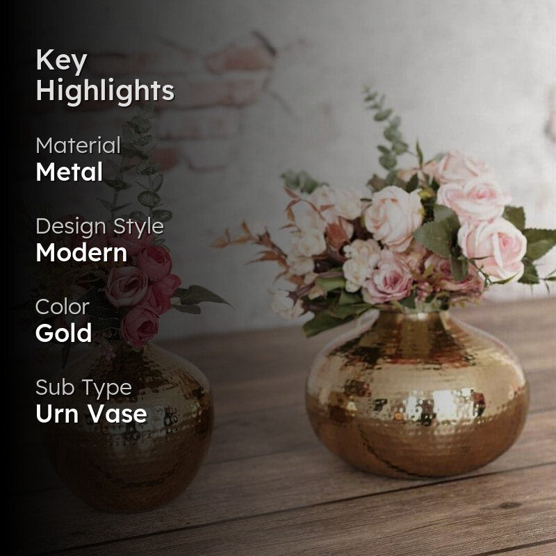 Jemima Metal Vase - Set Of Two media 2