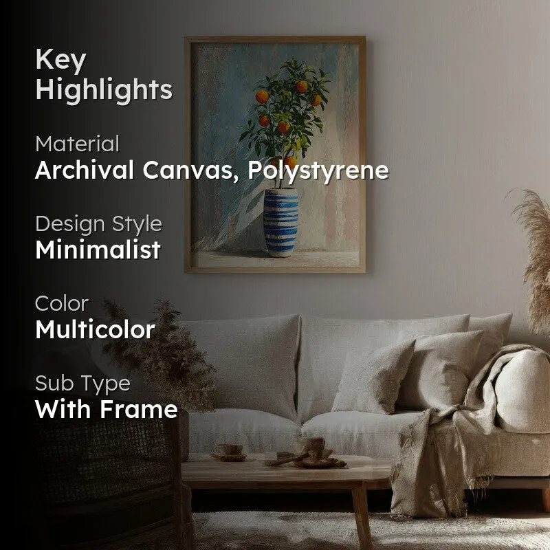 Sunshadow Zest Canvas Wall Painting - Brown Frame media 2