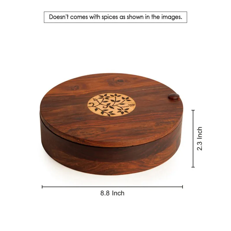 Pipali Food Safe Sheesham Wood Masala Box media 8