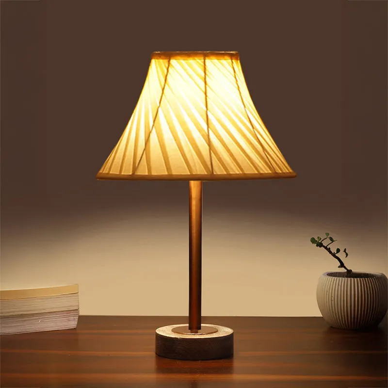 Twistra Rodin Wooden Table Lamp - Ivory,Copper,White media 1
