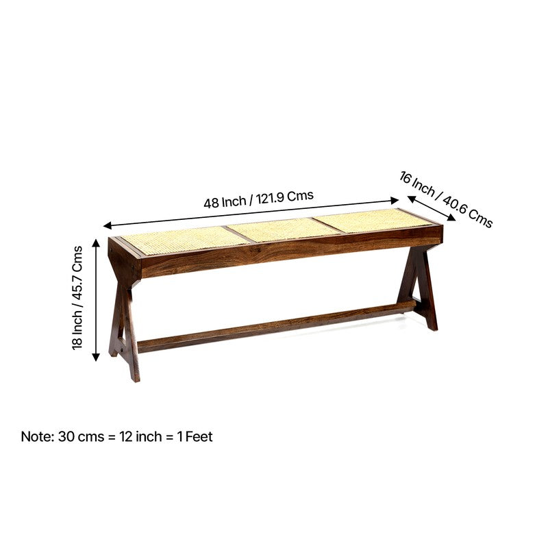 Clario Sheesham Wooden Bench - Beige media 10
