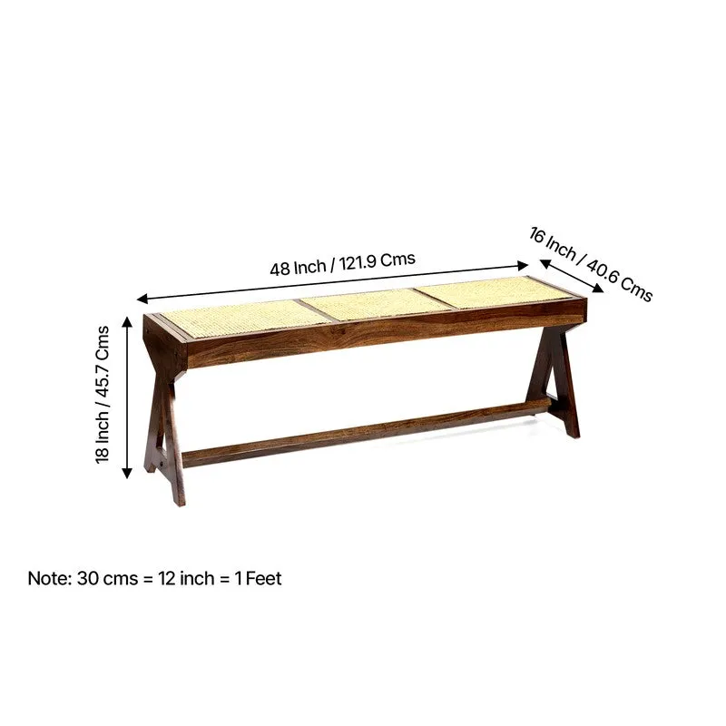 Clario Sheesham Wooden Bench - Beige media 10