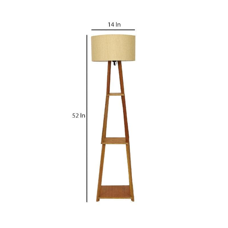 Blace Netima Wooden Floor Lamp With Shelf - Beige media 6