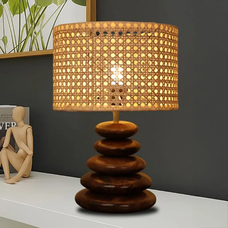 Pebble Hex Mango Wood Table Lamp media 4