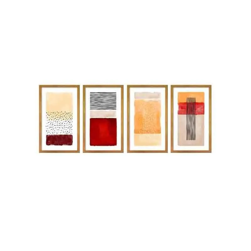Interplay Abstract Poly Canvas Wall Art - Set Of Four media 4