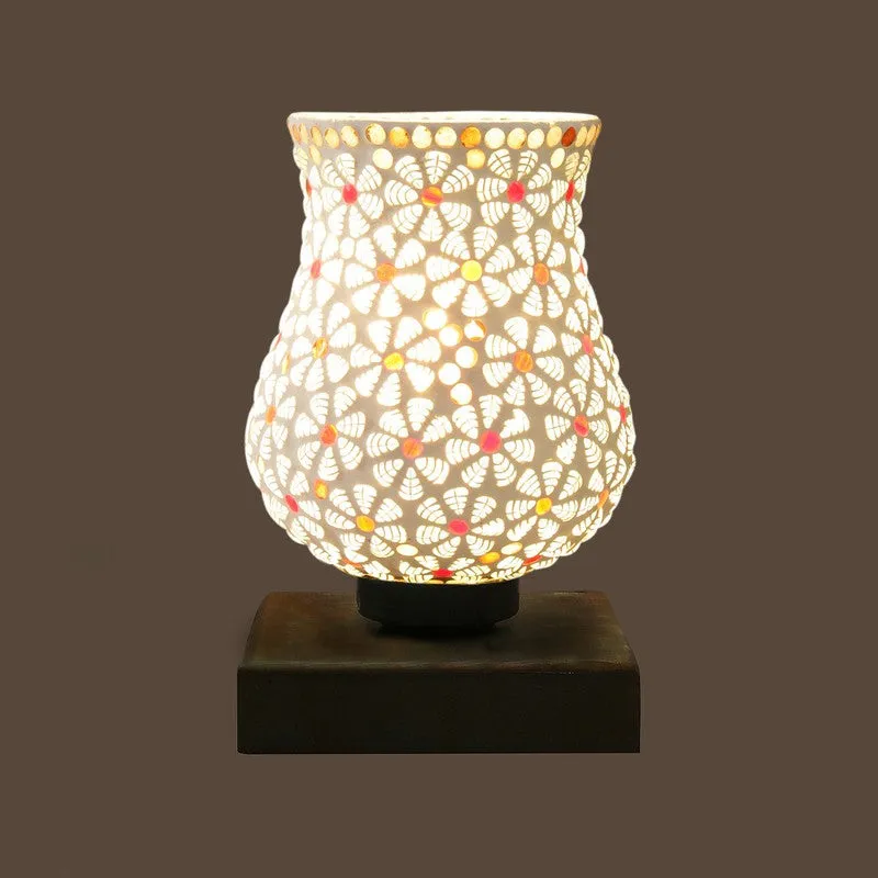 Illumia Mosaic Glass Table Lamp With Wooden Base - Multicolor media 7