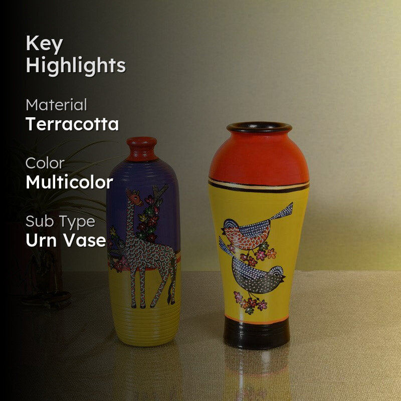 Indradu Terracotta Vase - Two Piece Set media 2