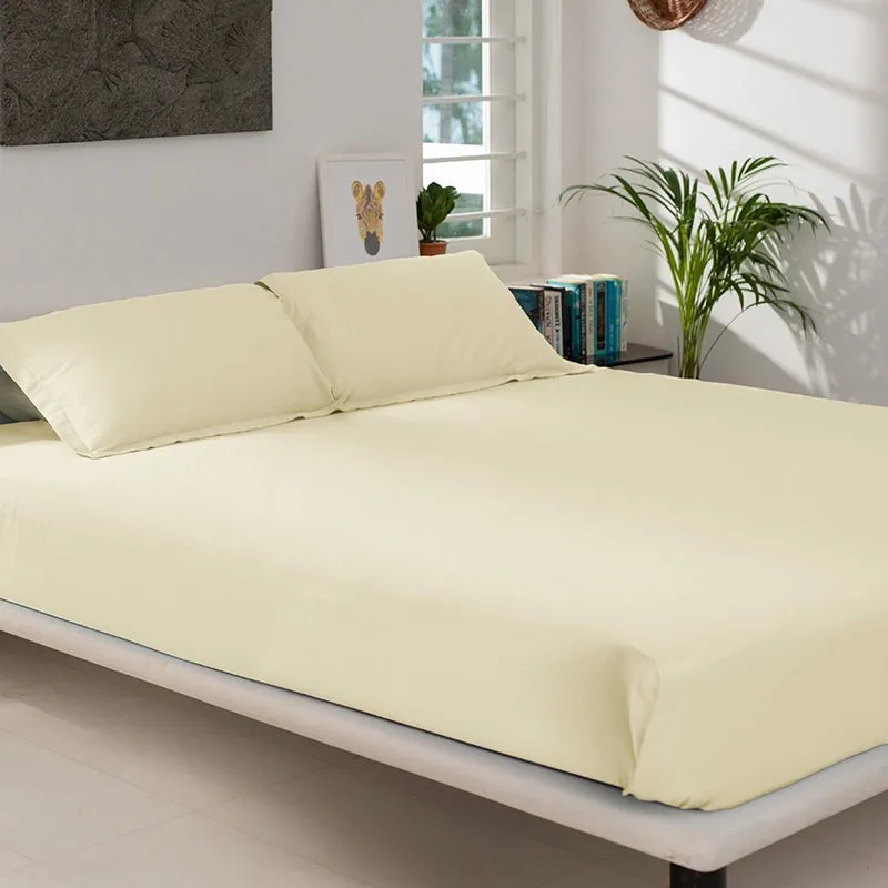 Maison Solid Cotton Pillow Cover (Ivory,400TC) - Set Of Two media 10