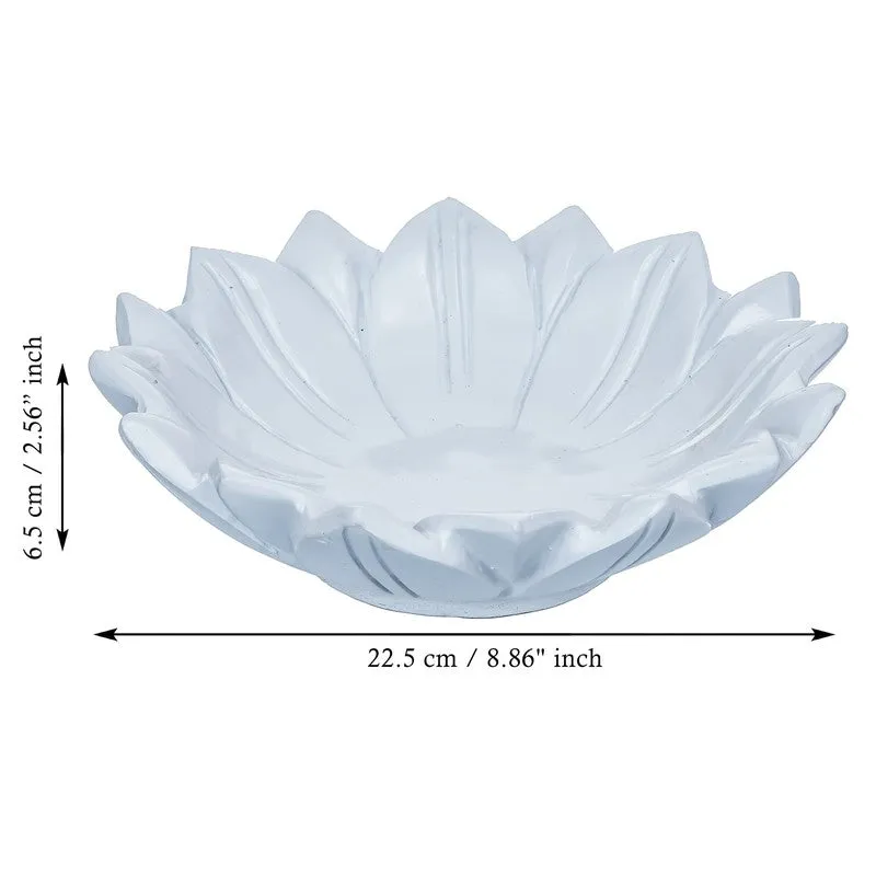 Classic Lotus Resin Urli - White media 11