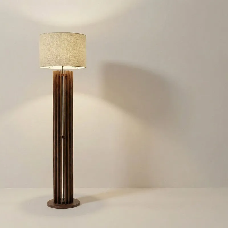 SoftAura Wooden Floor Lamp - Brown media 8