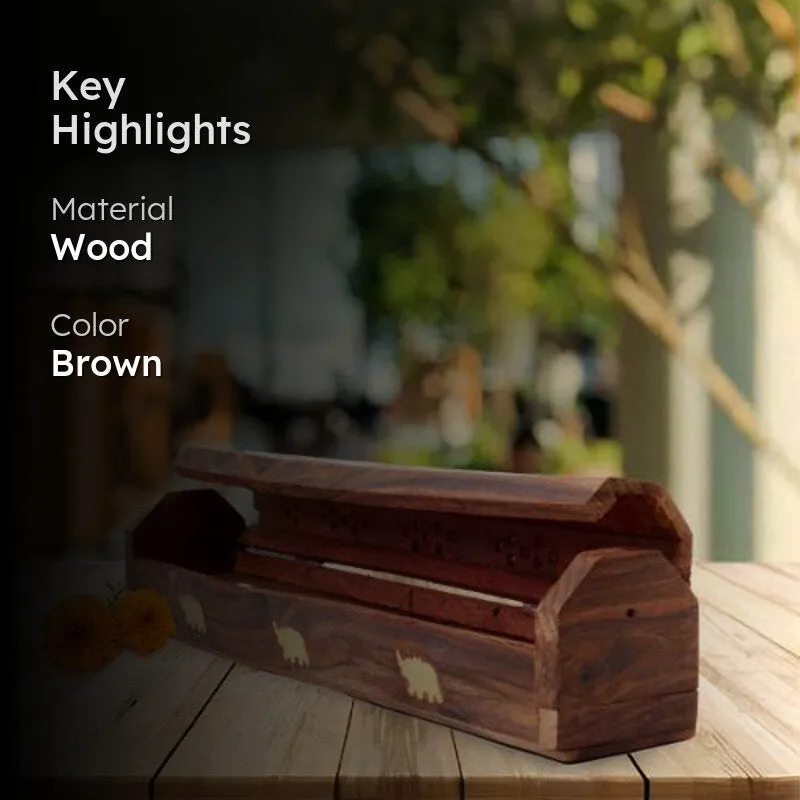Sanatan Wooden Incense Holder - Brown media 2