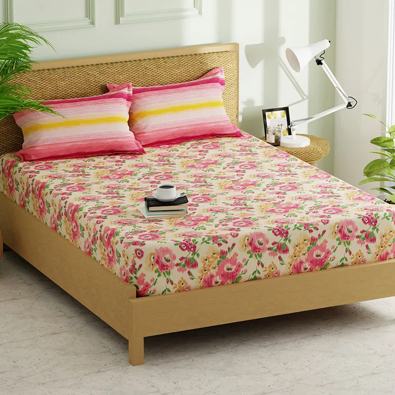 Brighid Floral Microfiber Bedsheet (120 GSM) - 120 GSM media 1