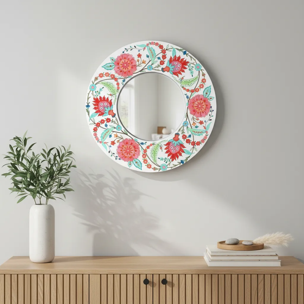 Chadreya Bloom Designer Handpainted Mirror media 1