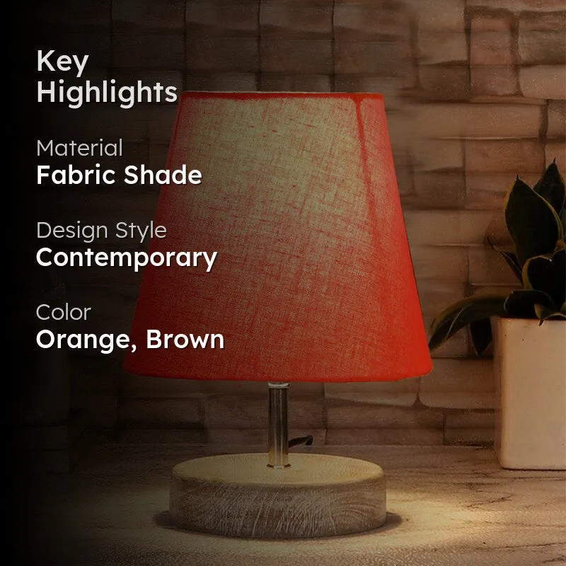 Renvo Fabric Table Lamp - Orange,Brown media 2