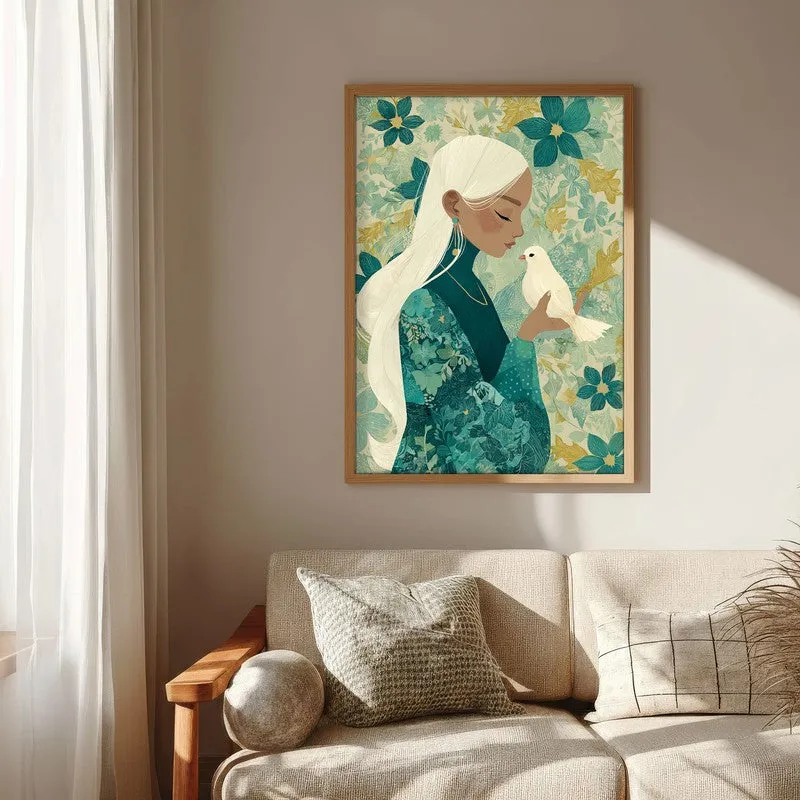 Mystiflora Canvas Wall Painting - Brown Frame media 6