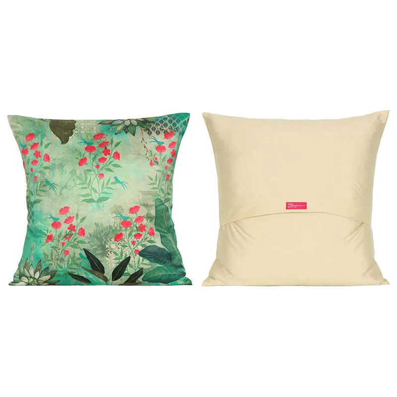 India Circus Arcane Bloom Printed Velvet Cushion Cover - Set Of Five media 5